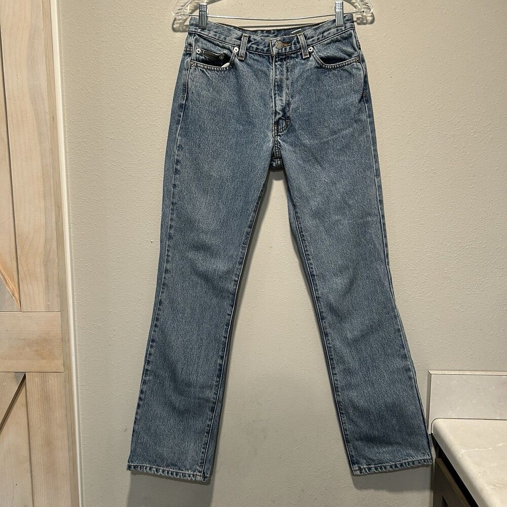Calvin Klein Womens Jeans 5 Bootcut Y2K Double Stone Wash Mid Rise Blue
